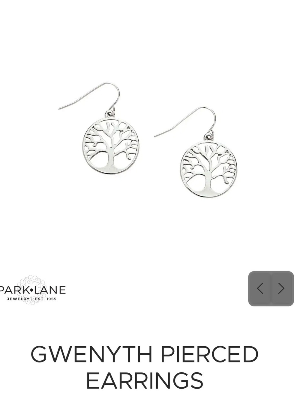 Park Lane Silver Tree of Life Dangle Earrings